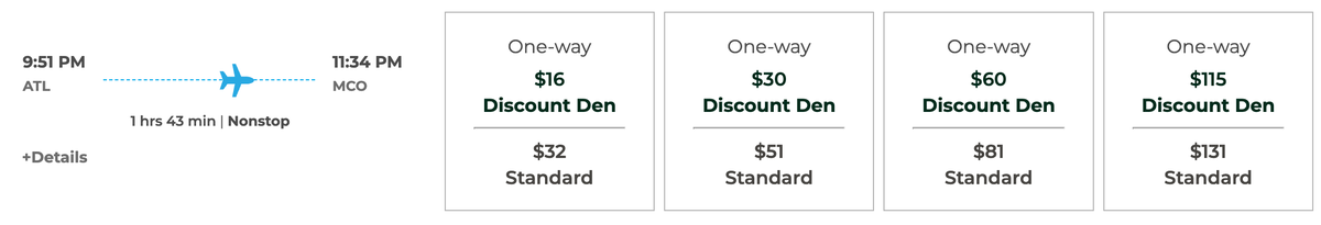 Frontier ATL MCO 16 fare